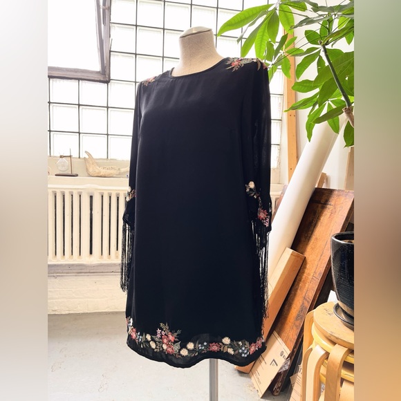 Kate Moss for Topshop F/W 2010 black floral embroidered shift dress - Picture 1 of 6